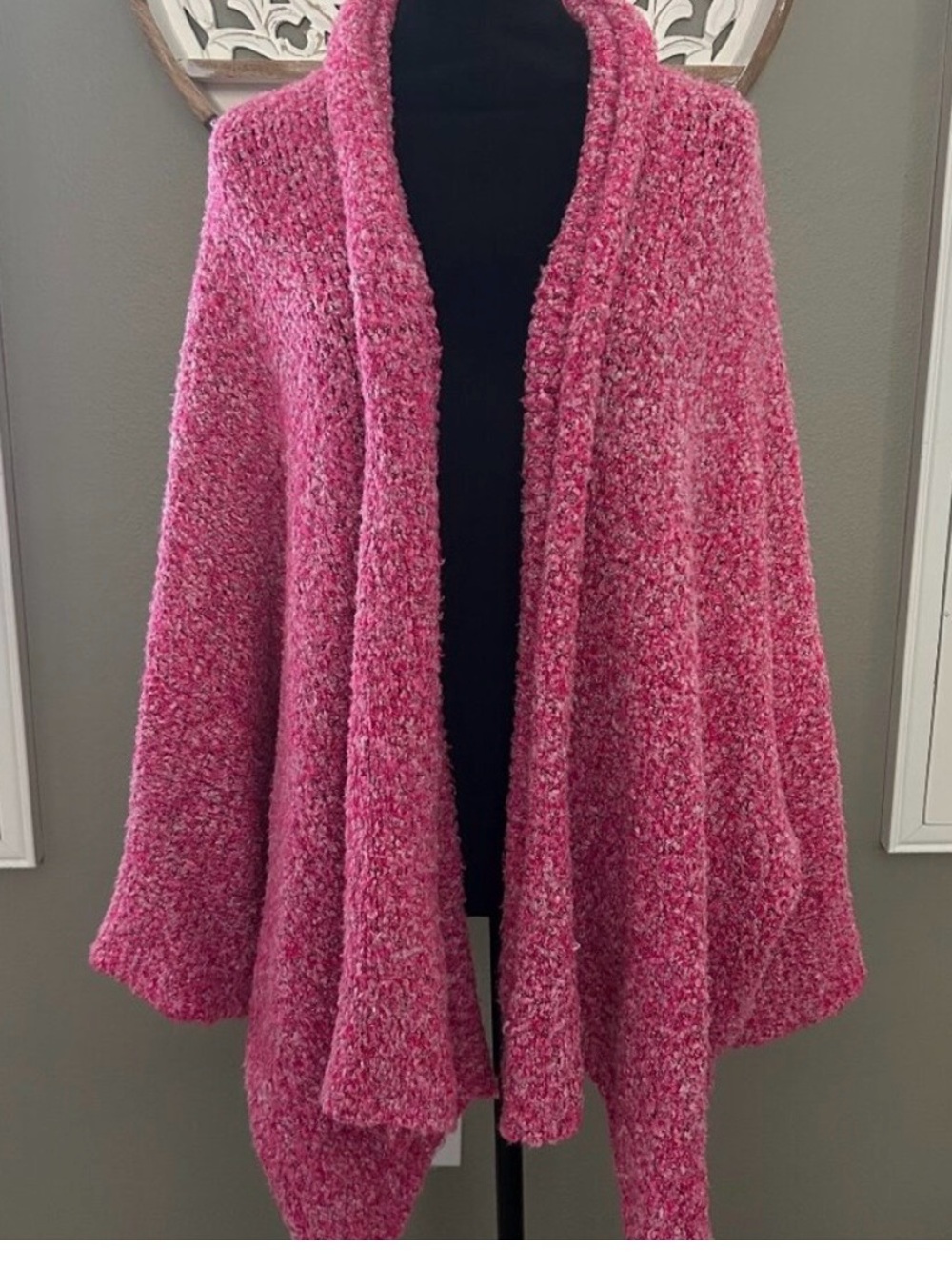 Free People Slouchy BFF Prickly Pear Pink Oversized Chunky Knit Sweater